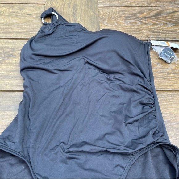 MICHAEL Michael Kors Iconic Solids One Shoulder One Piece Swimsuit plus 16 W - Picture 3 of 9